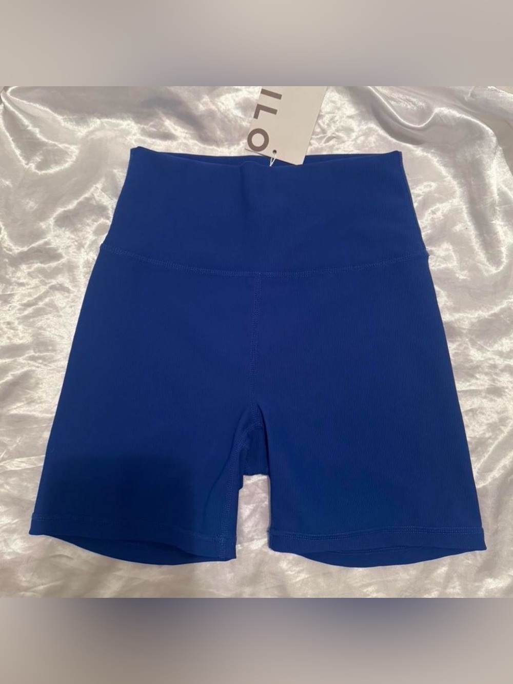 Wilo Women's Royal Blue Ribbed Athletic Bike Shorts